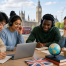 ielts listening test preparation london student with headphones at computer